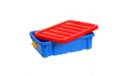 Ящик для игрушек на роликах ребристая крышка